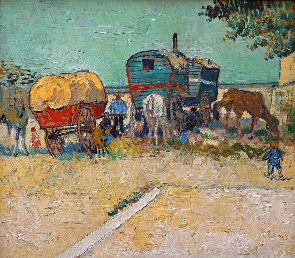 qui suis-je Vincent van Gogh Les Roulottes, campement de Bohémiens